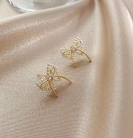 Fashion Bowknot Imitation Pearl Earrings main image 5