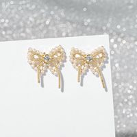 Fashion Bowknot Imitation Pearl Earrings main image 6