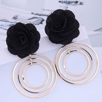 Fashion Wild Rose Concise Circle Exaggerated Earrings main image 7