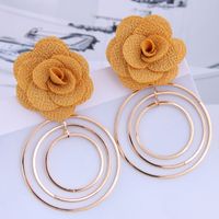 Fashion Wild Rose Concise Circle Exaggerated Earrings sku image 5