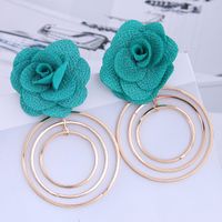 Pendientes Exagerados De Círculo Conciso De Rosa Salvaje De Moda sku image 7