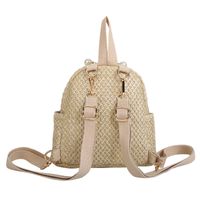 Fashion Seaside Holiday Embroidered Floral Straw Backpack main image 5