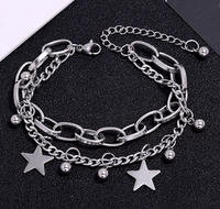 Bracelet Étoile Porte-bonheur Coréen Simple En Acier Inoxydable main image 2