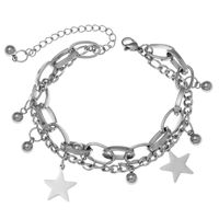 Bracelet Étoile Porte-bonheur Coréen Simple En Acier Inoxydable main image 4