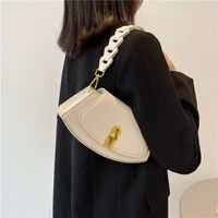 Medium Pu Leather Square Bag Fan -shaped Fashion Handbag main image 2