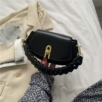 Medium Pu Leather Square Bag Fan -shaped Fashion Handbag main image 4