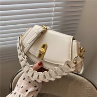 Medium Pu Leather Square Bag Fan -shaped Fashion Handbag sku image 1