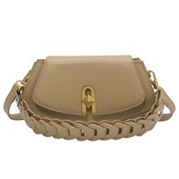 Medium Pu Leather Square Bag Fan -shaped Fashion Handbag sku image 4