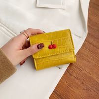 Wholesale Cherry Organ Card Bag Crocodile Pattern Clutch Coin Purse sku image 1