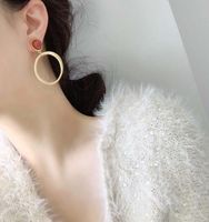 Korean Retro Geometric Frosted Earrings main image 1