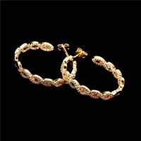 Fashion Copper Zircon C-shaped Earrings main image 5