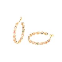 Fashion Copper Zircon C-shaped Earrings main image 6