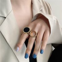Fashion Geometric Metal Black Agate Ring main image 1