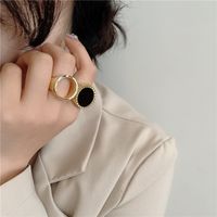 Fashion Geometric Metal Black Agate Ring main image 4