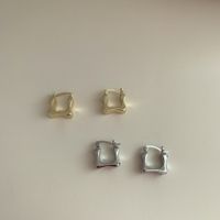 Korea Mini Simple Metal Square Small Earring main image 2