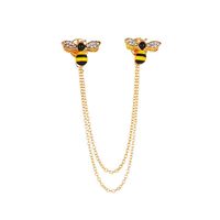 New Cute Diamond-encrusted Pair Of Small Bee Brooches main image 1