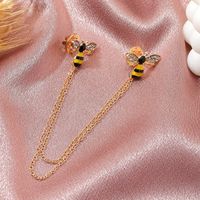 New Cute Diamond-encrusted Pair Of Small Bee Brooches main image 4