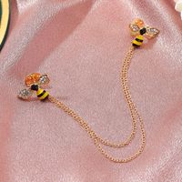 New Cute Diamond-encrusted Pair Of Small Bee Brooches main image 5