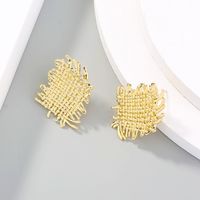 Gold Fashion Cross Braided Metal Earrings main image 3
