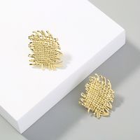 Gold Fashion Cross Braided Metal Earrings main image 4