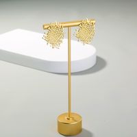 Gold Fashion Cross Braided Metal Earrings main image 6