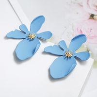 Fashion Long Flower Petal Large Earrings main image 4