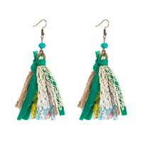 Bohemian Fabric Tassel Lace Long Earrings main image 6