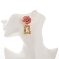 Fashion Chiffon Cloth Lace Flower Multi-layer Earrings main image 3