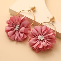 New Fashion Multi-layer Chiffon Cloth Lace Flower Earrings main image 5