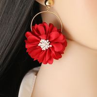 New Fashion Multi-layer Chiffon Cloth Lace Flower Earrings main image 3
