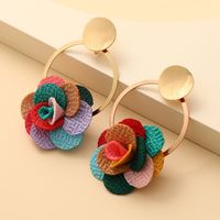 New Multilayer Chiffon Cloth Lace Flower Earring main image 6