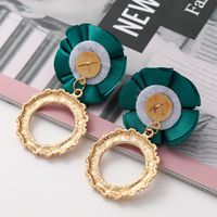 New Multilayer Chiffon Cloth Lace Flower Earrings main image 4