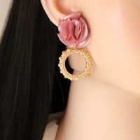 New Multilayer Chiffon Cloth Lace Flower Earrings main image 3