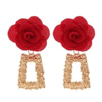 Fashion Chiffon Cloth Lace Flower Multi-layer Earrings sku image 1