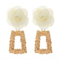 Fashion Chiffon Cloth Lace Flower Multi-layer Earrings sku image 2