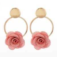 New Multilayer Chiffon Cloth Lace Flower Earring sku image 3