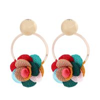 New Multilayer Chiffon Cloth Lace Flower Earring sku image 4