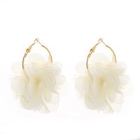 Fashion Chiffon Cloth Lace Flower Multi-layer Earrings sku image 2