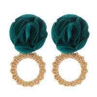 New Multilayer Chiffon Cloth Lace Flower Earrings sku image 1