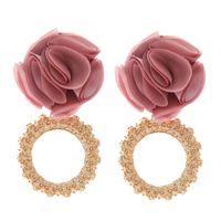 New Multilayer Chiffon Cloth Lace Flower Earrings sku image 3