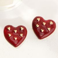 Fashion Simple Heart-shaped Flower Earrings sku image 3