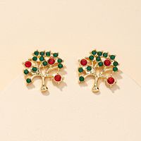 Pendientes De Árbol De Navidad Con Diamantes De Moda Retro sku image 1