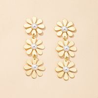Retro Fashion Flower Pearl Earrings sku image 1