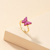 Wholesale Fashion Acrylic Butterfly Ring sku image 2