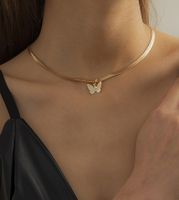 Simple Flat Snake Three-dimensional Butterfly Necklace main image 6