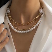 Baroque Retro Special-shaped Imitation Pearl Necklace main image 1