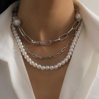 Baroque Retro Special-shaped Imitation Pearl Necklace main image 6