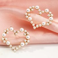 Fashion Heart-shape Pearl Letter Earrings main image 5