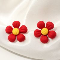 Mode Einfache Herzförmige Blumenohrringe main image 1