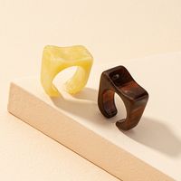 Fashion Contrast Color Resin Ring Set Wholesale main image 3